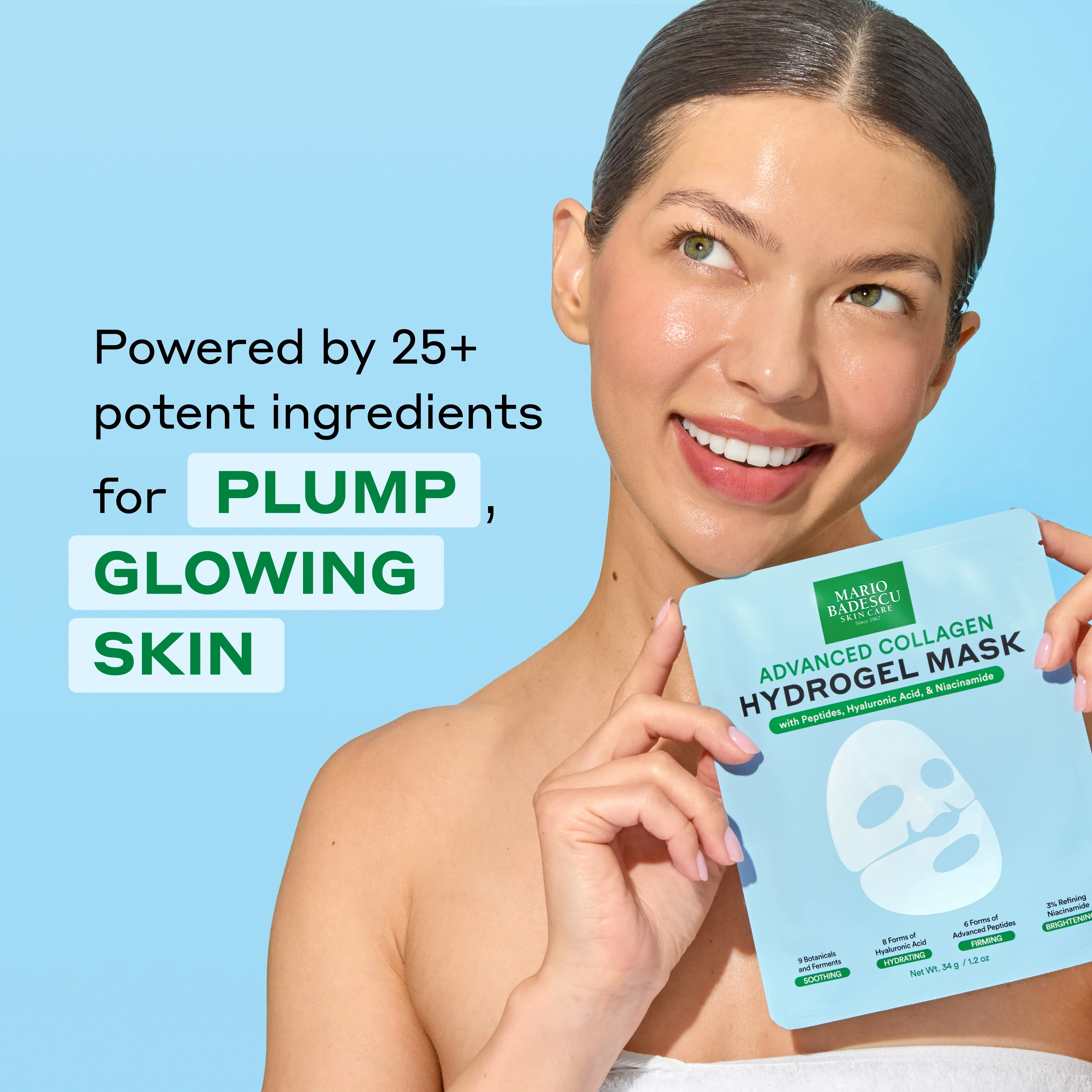 Advanced Collagen Hydrogel Mask with Peptides, Hyaluronic Acid & Niacinamide - Image 3